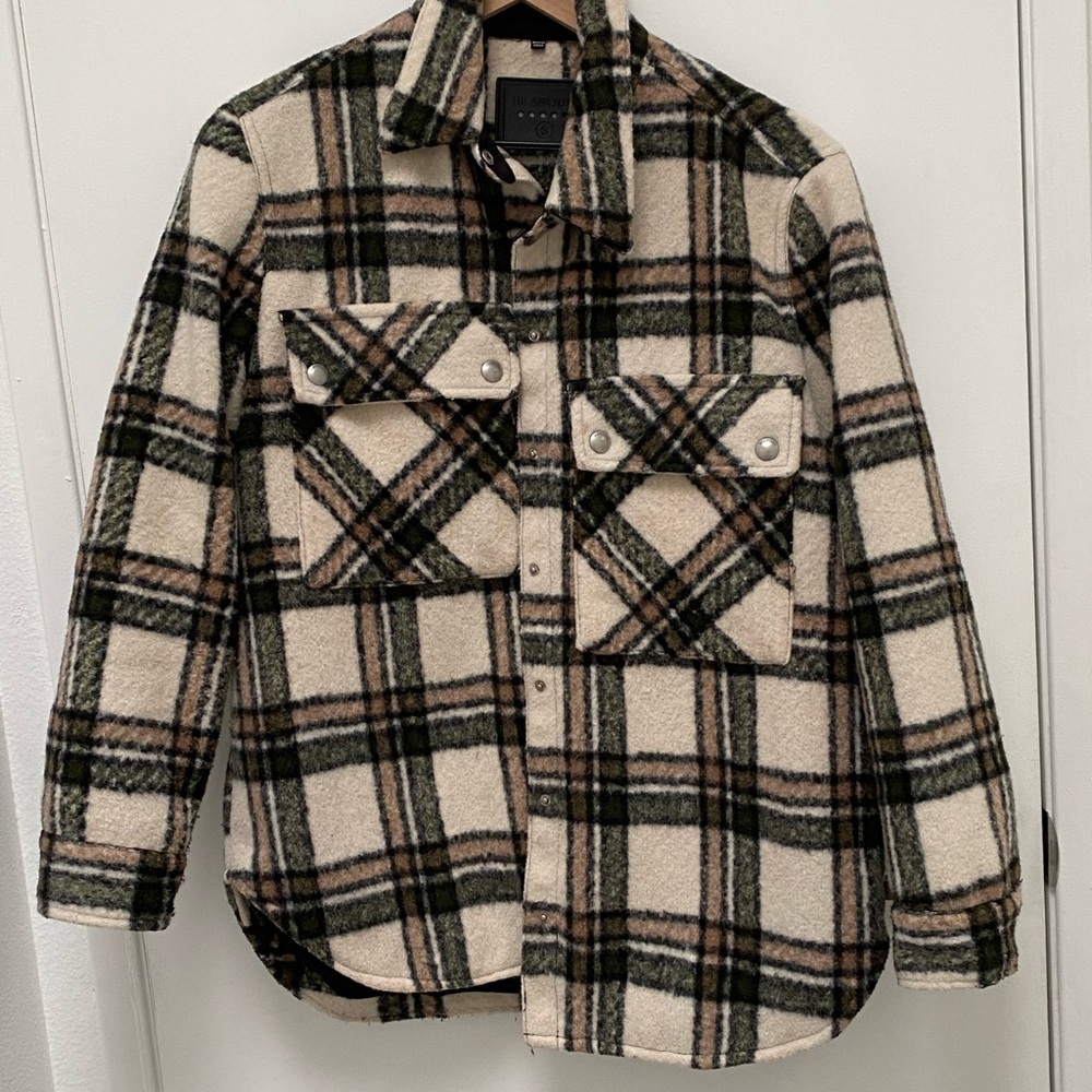 Blank NYC Checkered Wool Jacket Shacket Small